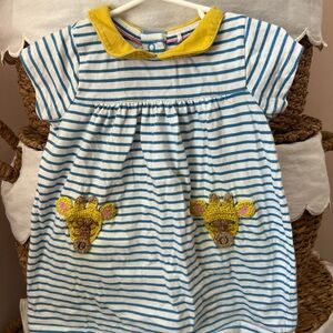 Baby Boden Blue and Yellow Striped Dress